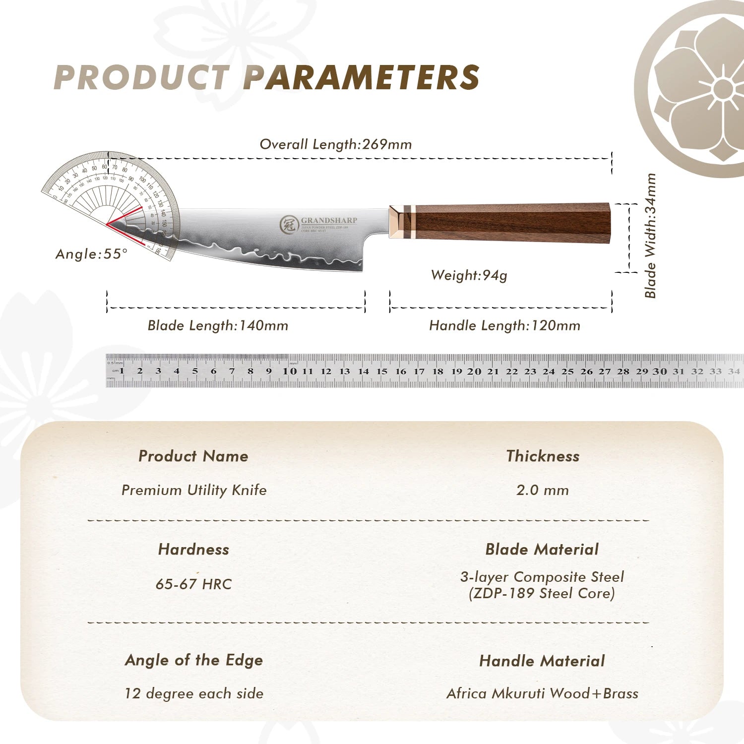 Grandsharp 5.5''Utility Knife