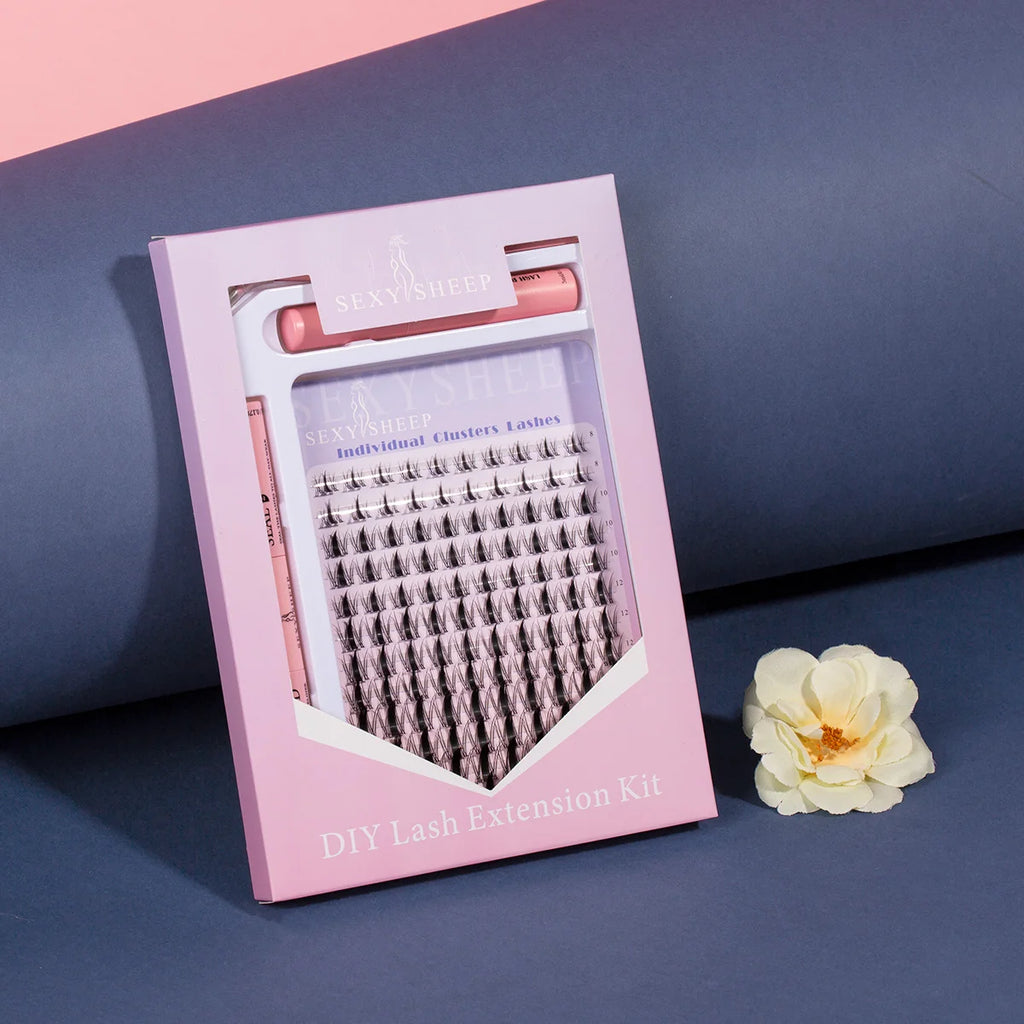 DIY Lash Extension Kit 8-16mm Mix Mink Soft Individual Lashes Cluster Natural Eyelash Extensions With Bond And Seal Makeup