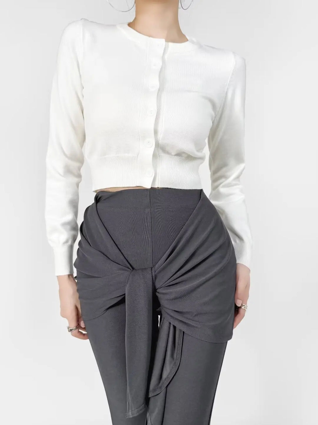 Retro Button Through Pointelle Knit Cardigan