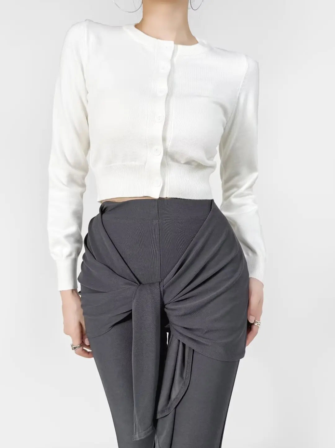 Retro Button Through Pointelle Knit Cardigan