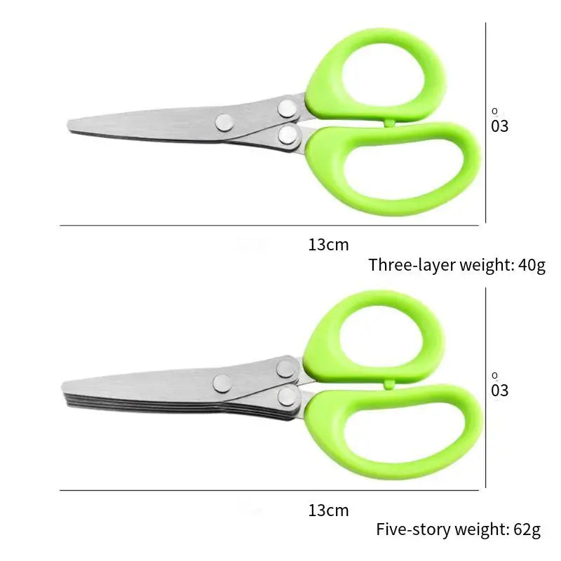 Stainless steel multi-layer multi-functional scallion scissors