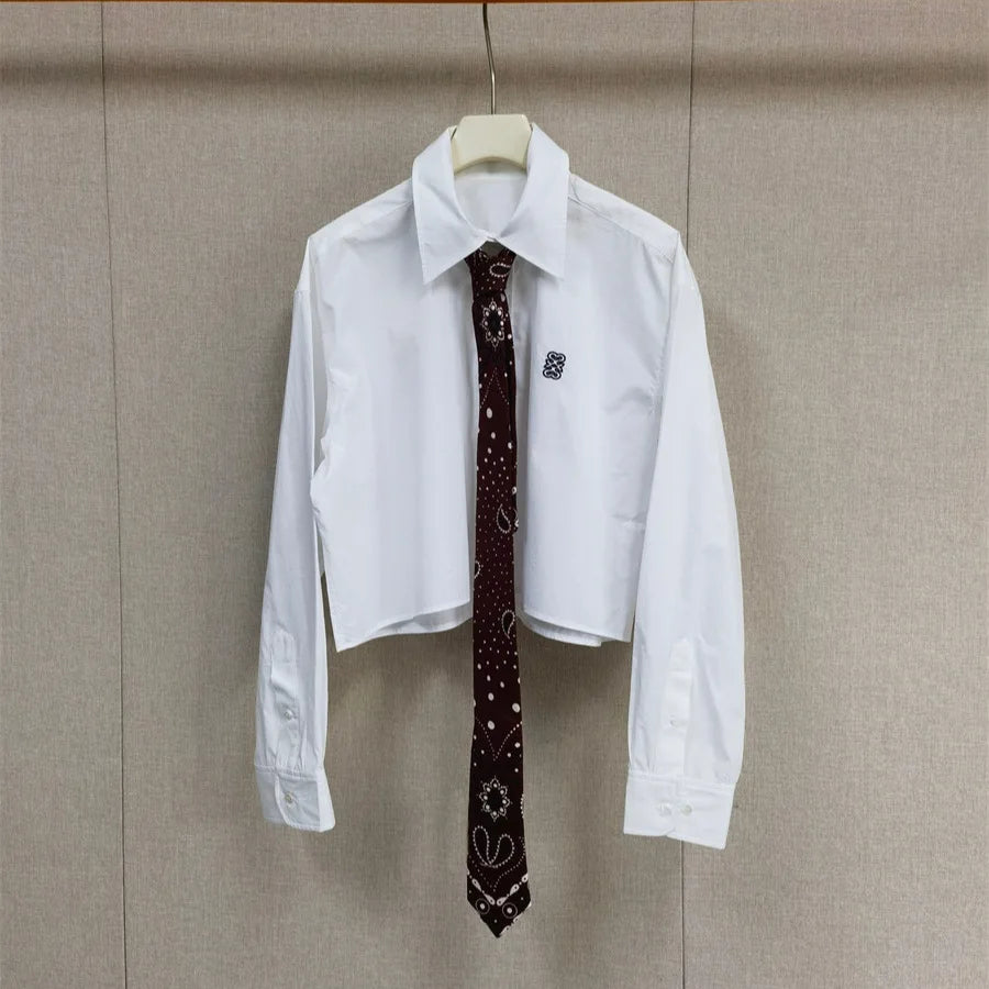 Long Sleeved Shirt Embroidered Letter