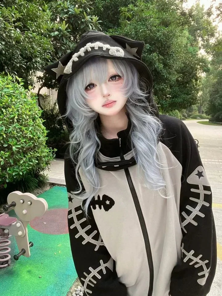 Kawaii Fish Bone Hoodie