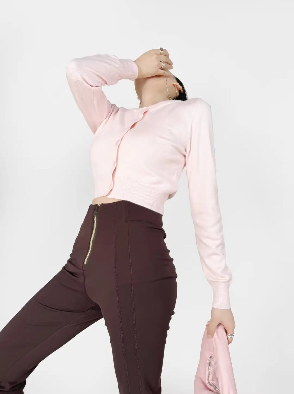 Retro Button Through Pointelle Knit Cardigan