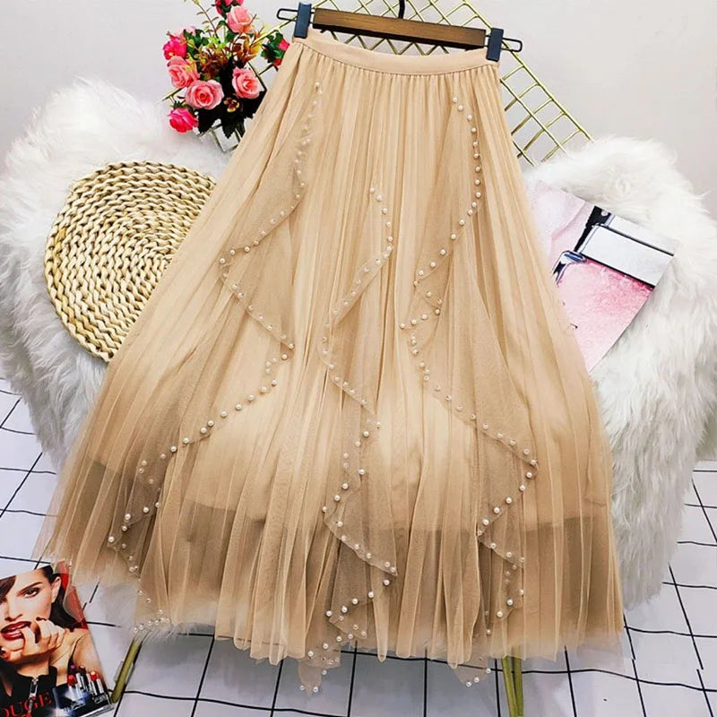 Beading Tulle Skirt