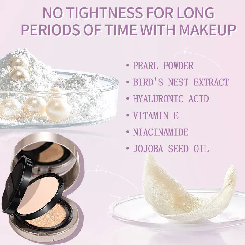 2 In 1 Air Cushion BB Cream And Concealer Setting Powder, Full Coverage, Oil Control, Moisturizing, Long Lasting Waterproof
