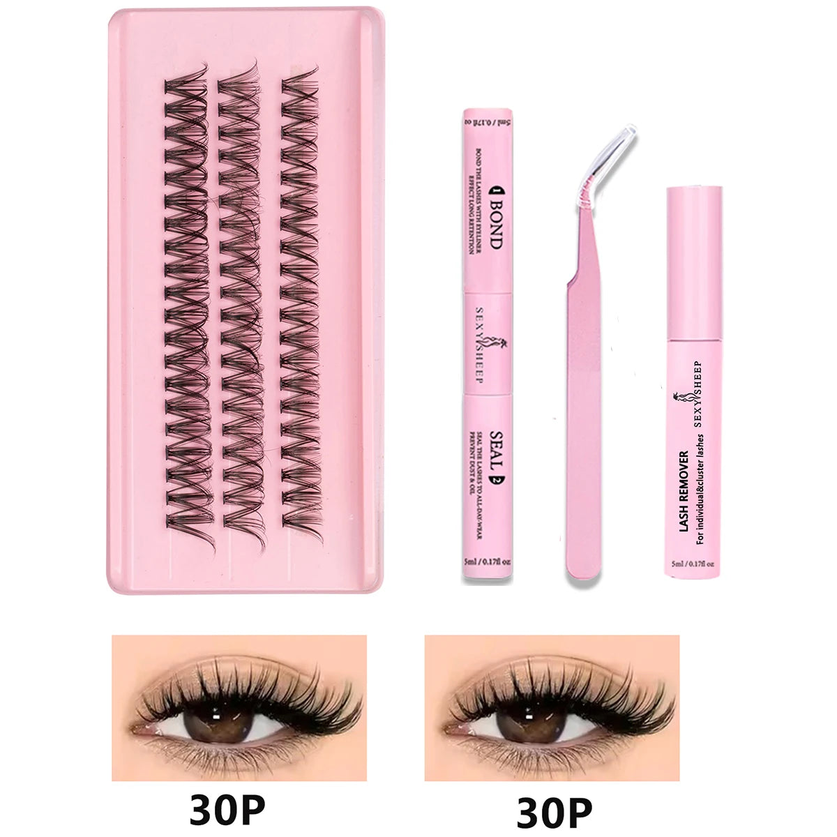 DIY Lash Extension Kit 8-16mm Mix Mink Soft Individual Lashes Cluster Natural Eyelash Extensions With Bond And Seal Makeup