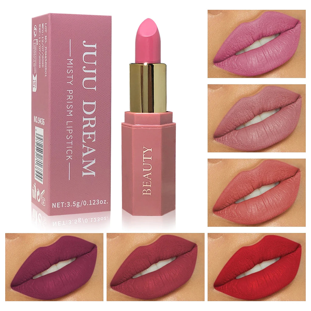 Matte waterproof velvet nude lipstick - Sexy red-brown long-lasting makeup - Professional style, easy to carry