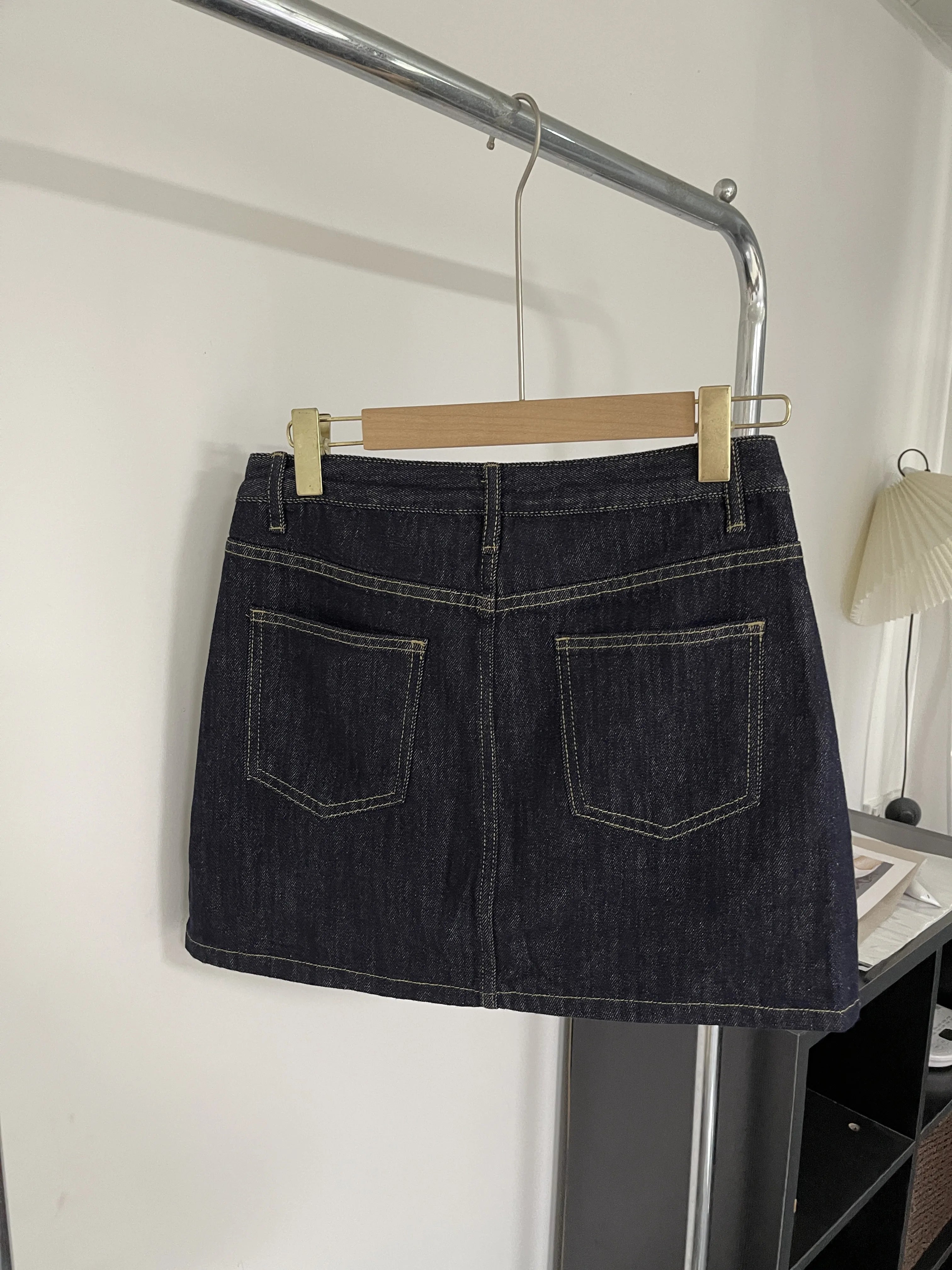 High Waist Denim Blue Skirt