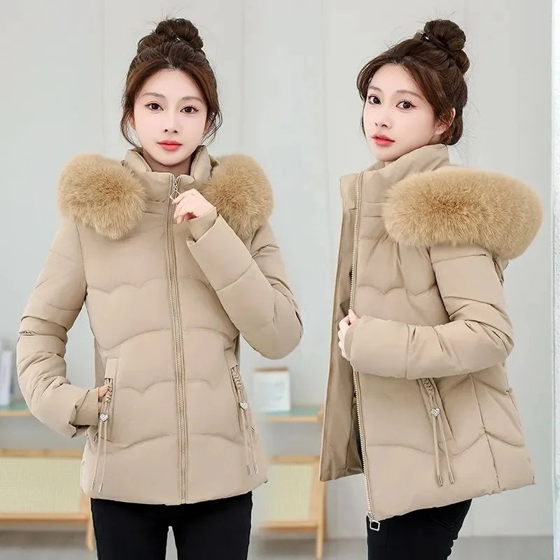 Winter Fur Collar Hooded Parka