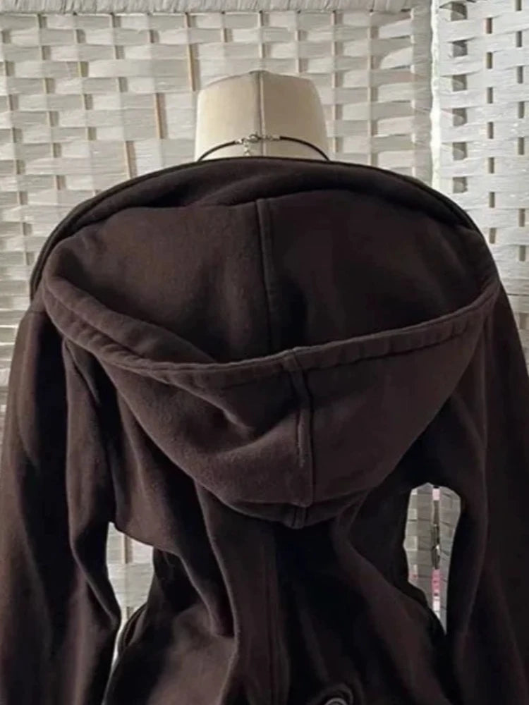 French Vintage High Street Hooded Coat