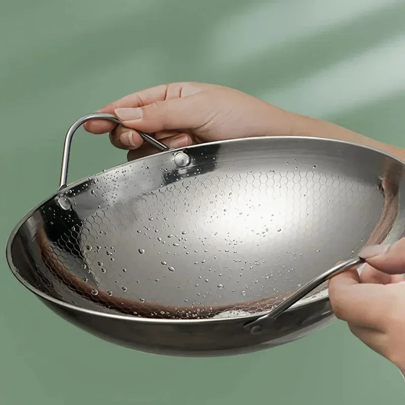 Stainless Steel Honeycomb Non-Stick Skillet