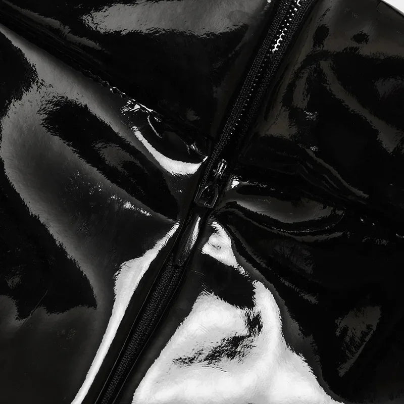 PU Leather Pleated Skirt