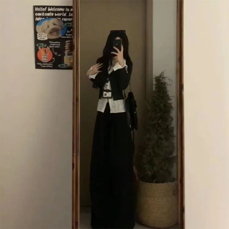 Fake Two Piece Patchwork Lapel Neck Shirt