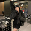 Women Autumn Winter Elegant Puffer Jacket Coats Chic Short Zipper Parkas Coat Korean Fashion Stand Collar Jacket Solid Outerwear