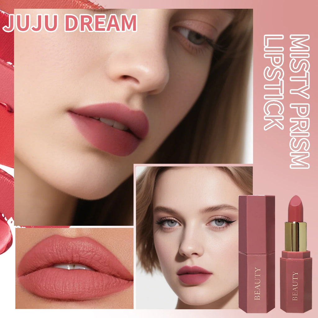 Matte waterproof velvet nude lipstick - Sexy red-brown long-lasting makeup - Professional style, easy to carry