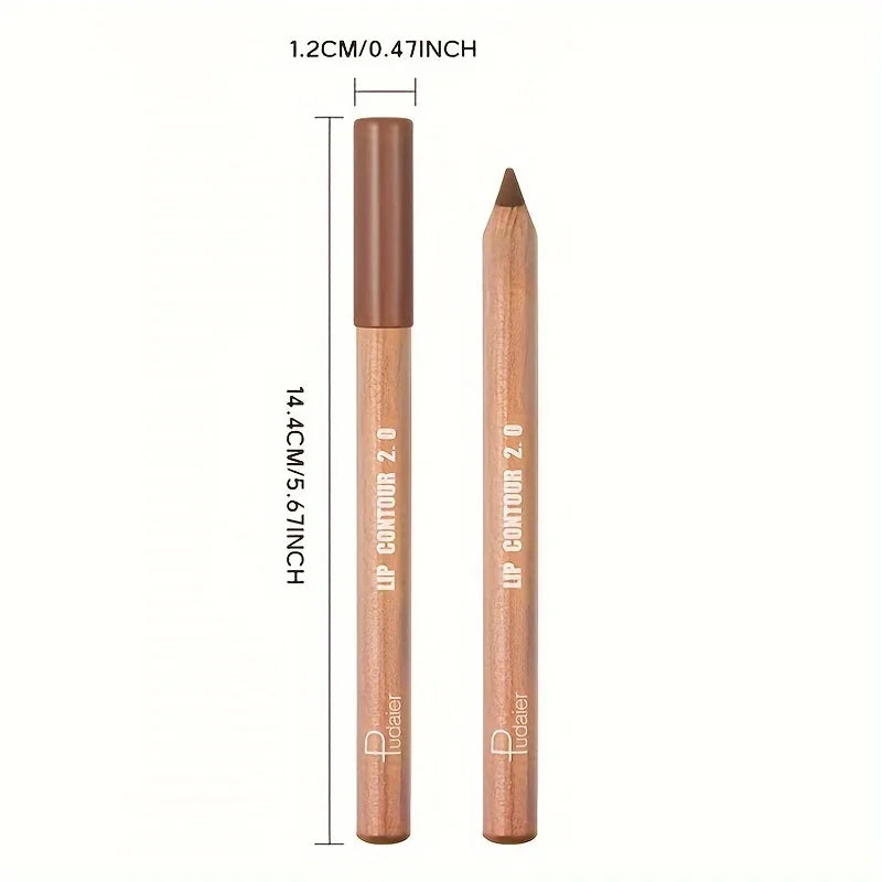 Matte Lip Liner- Long-Lasting,  Easy to Color, Includes Sharpener - Perfect for a Flawless Finish! Pudaier Lip Contour 2.0