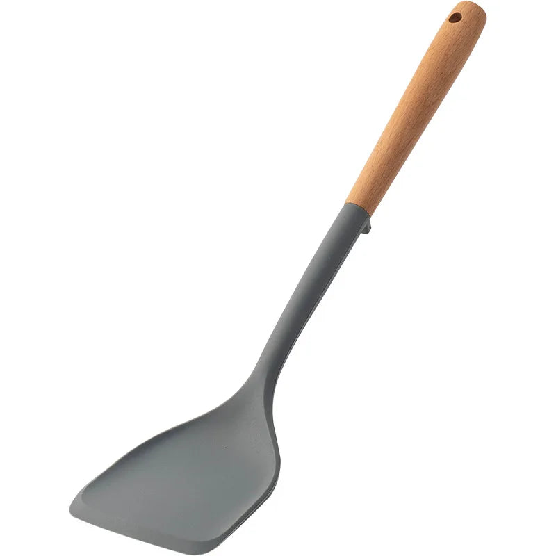 Chinese Style Silicone Wood Handle Spatula