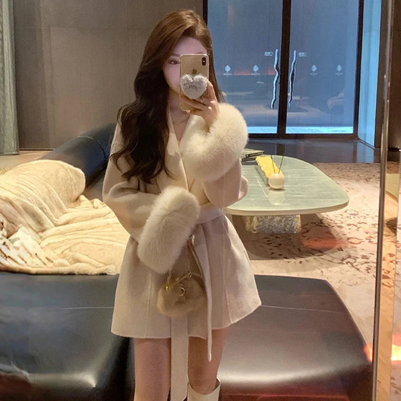 Thin Strap Woolen Jacket