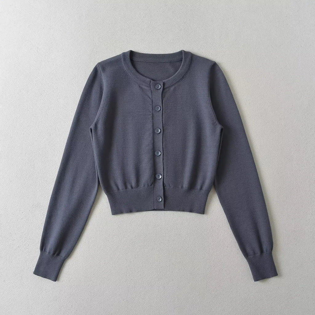 Retro Button Through Pointelle Knit Cardigan