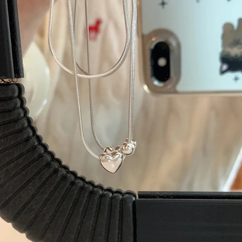 New 925 Sterling Silver Heart Necklace