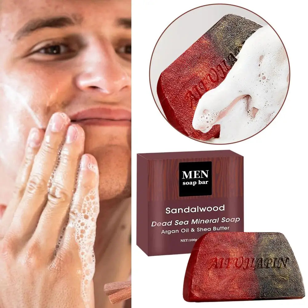 Sandalwood Men'S Soap 100g , Deeply Cleanses The Body, Moisturizes The Face, And Is Gentle And Shiny