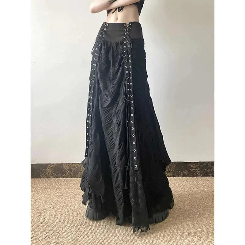 Lace Mesh Long Skirt