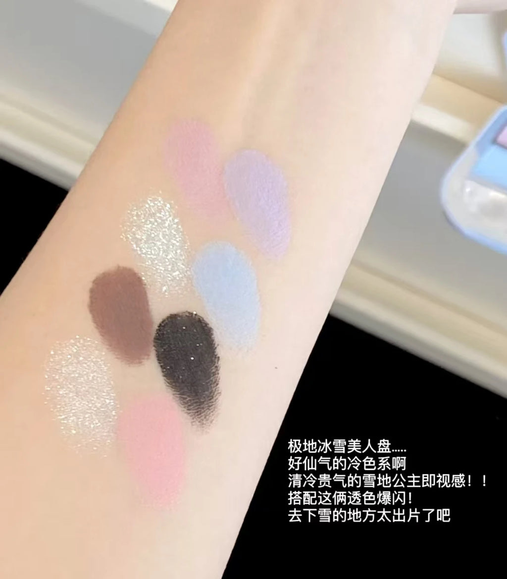 FOCALLURE 8 Colors Eyeshadow Palette Matte Satin Shimmer Glitter Fine Flash Waterproof Easy to Wear Longlasting Eye Makeup