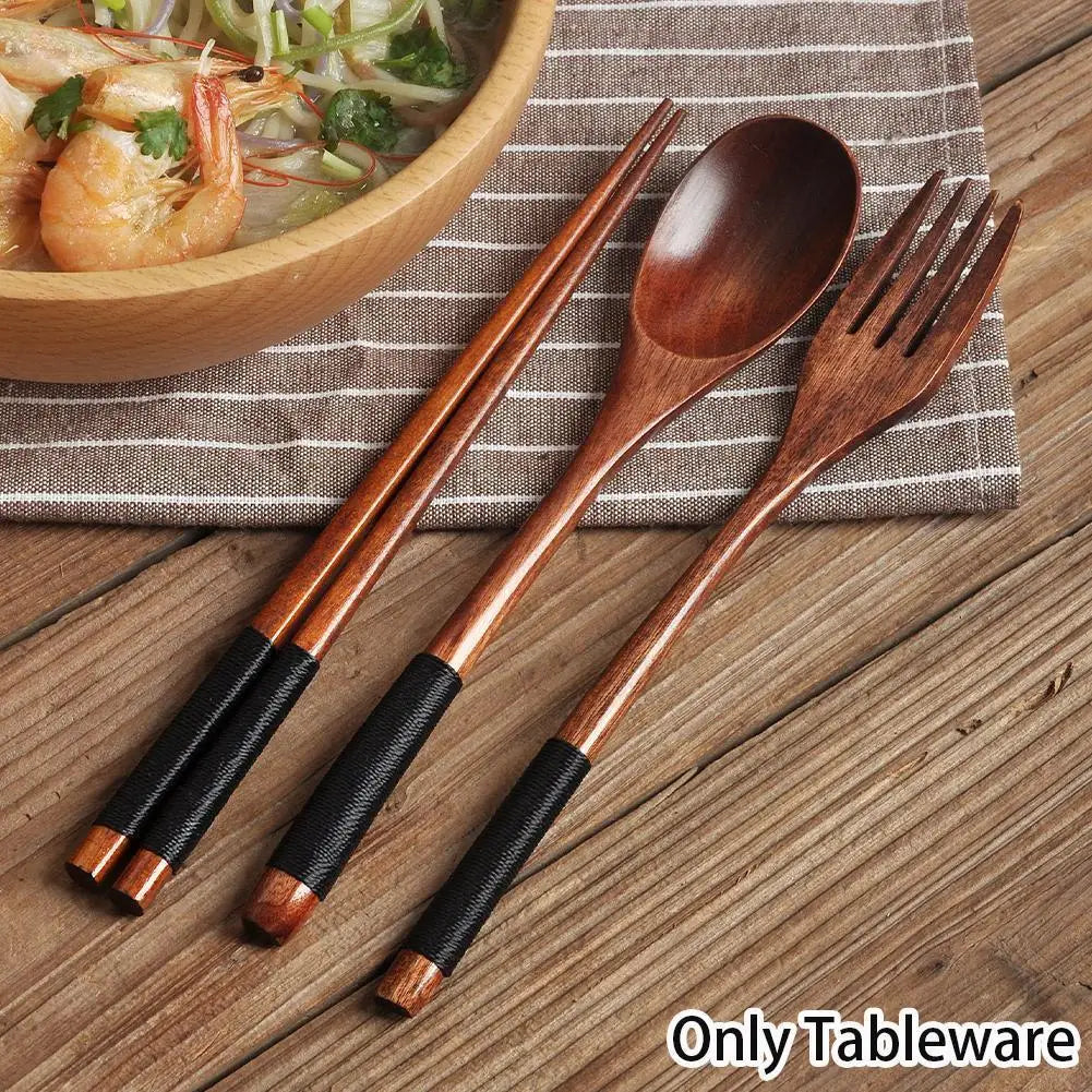 {3-Pieces} Korean Wooden Tableware