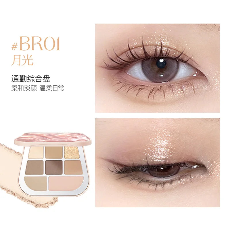 FOCALLURE 8 Colors Eyeshadow Palette Matte Satin Shimmer Glitter Fine Flash Waterproof Easy to Wear Longlasting Eye Makeup