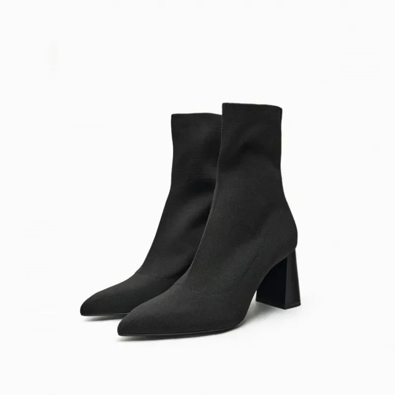 Knitted Stretch Fabric Sock Boots
