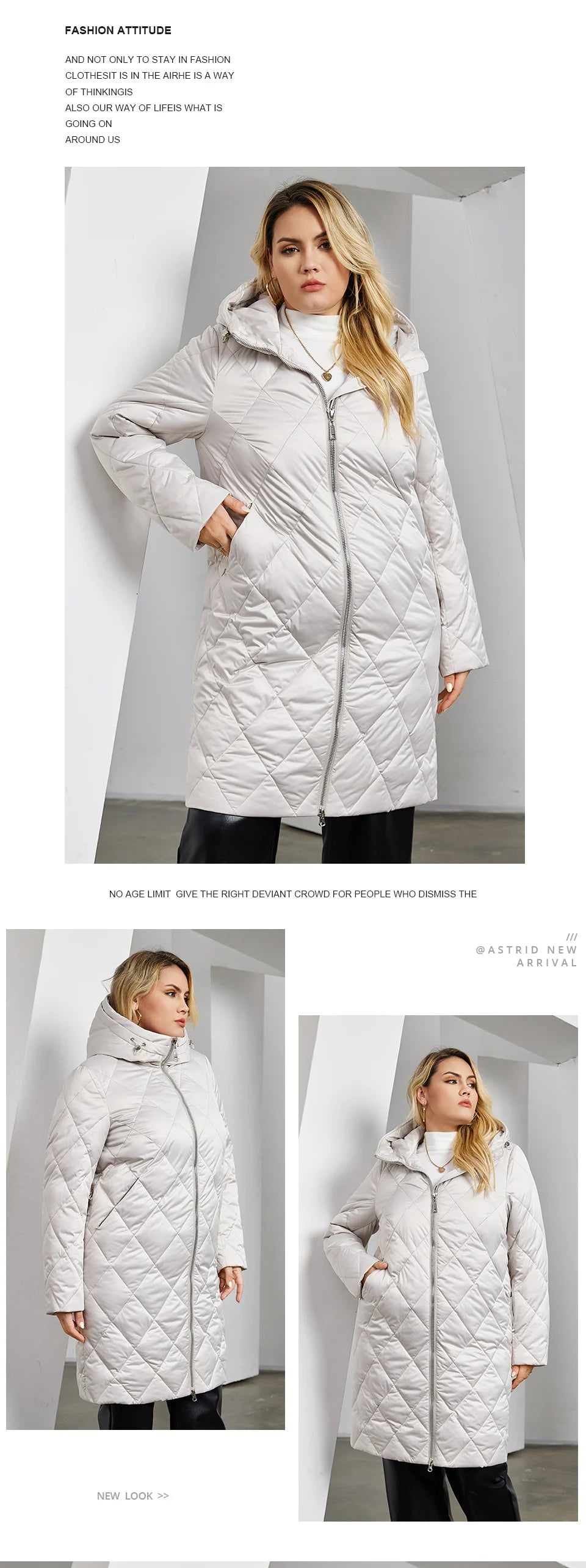 Astrid Women's Winter Jacket 2023 Plus Size Women Parka Long Thick Bio Down Jackets Hooded Diamond Quilted Coat Female Clothing