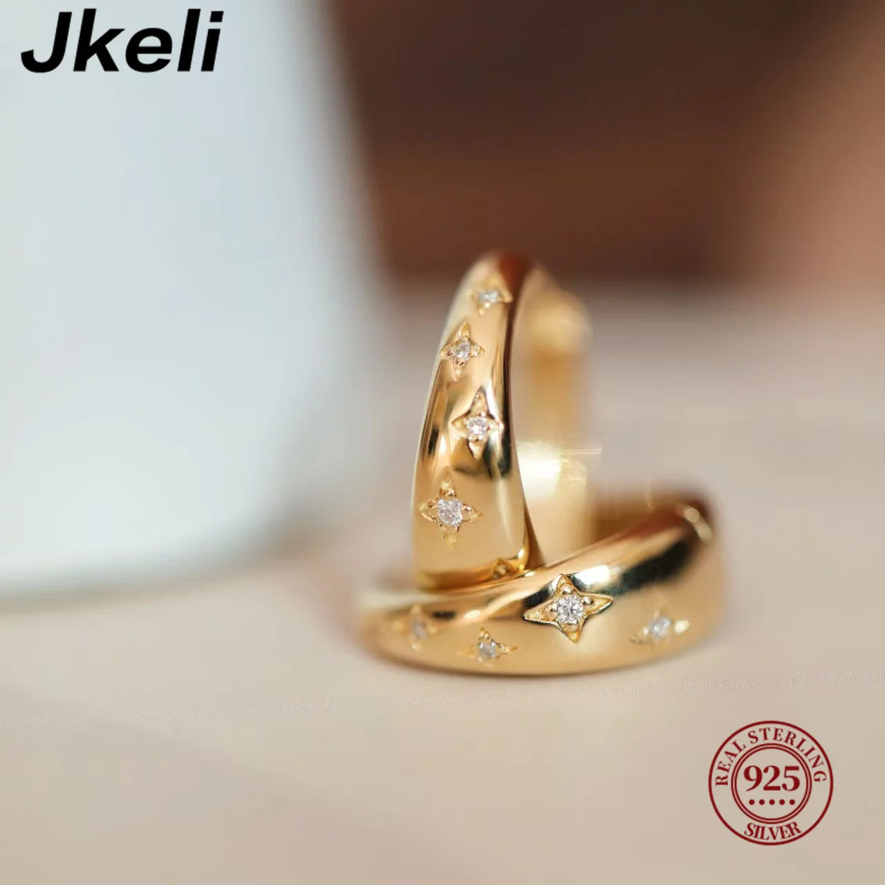 S925 Sterling Silver 18K Gold Plated Star Ear Cuff