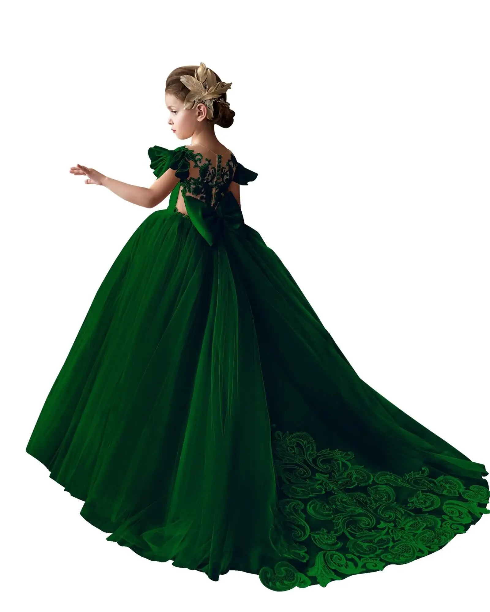 Flower Long Lace Princess Dress