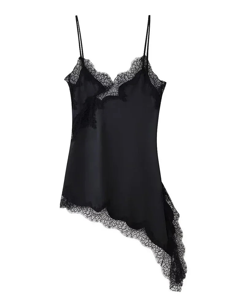 Lace Patchwork Satin Shorts