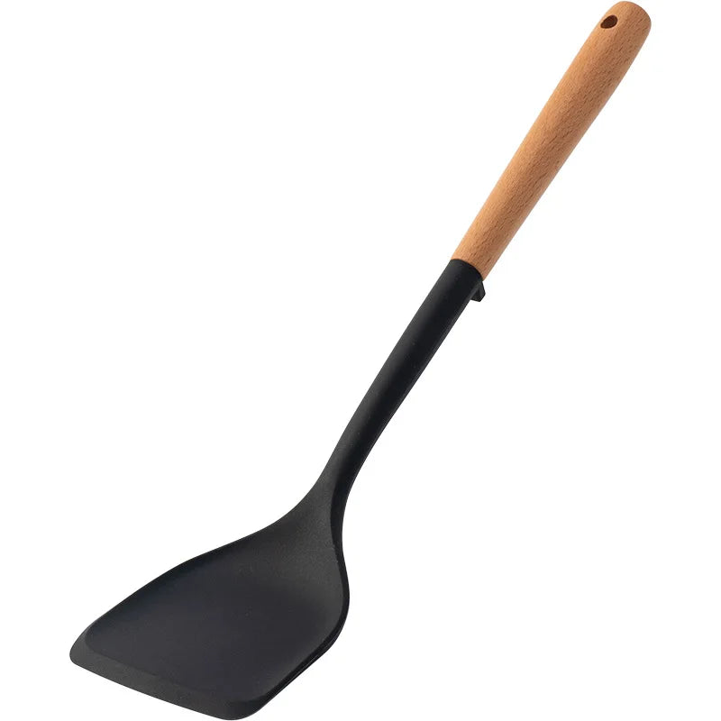 Chinese Style Silicone Wood Handle Spatula