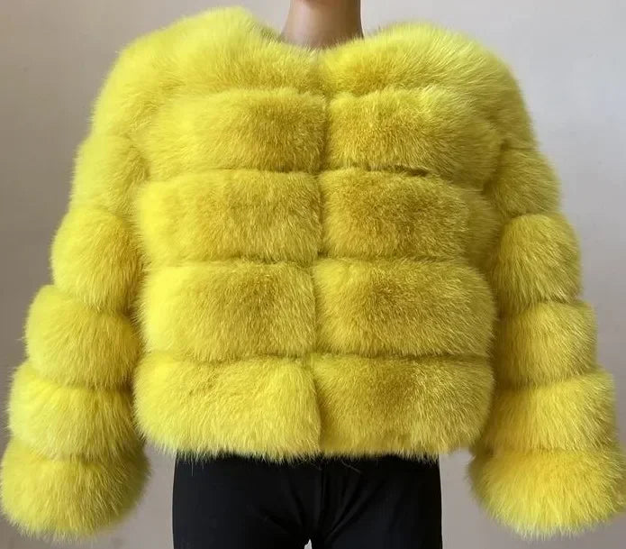 Faux Fox Fur Coat