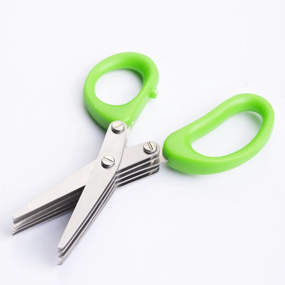 Stainless steel multi-layer multi-functional scallion scissors