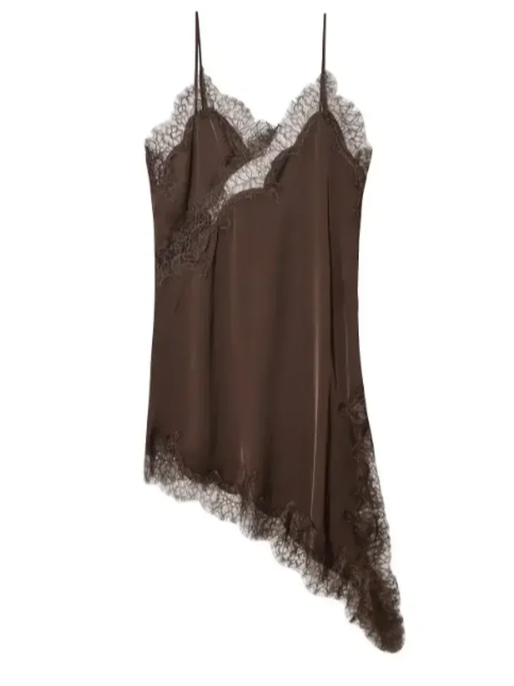 Lace Patchwork Satin Shorts