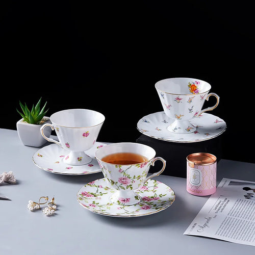 200ML Ceramic Black Tea Mug Saucer