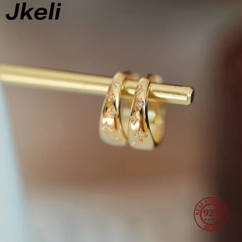 S925 Sterling Silver 18K Gold Plated Star Ear Cuff