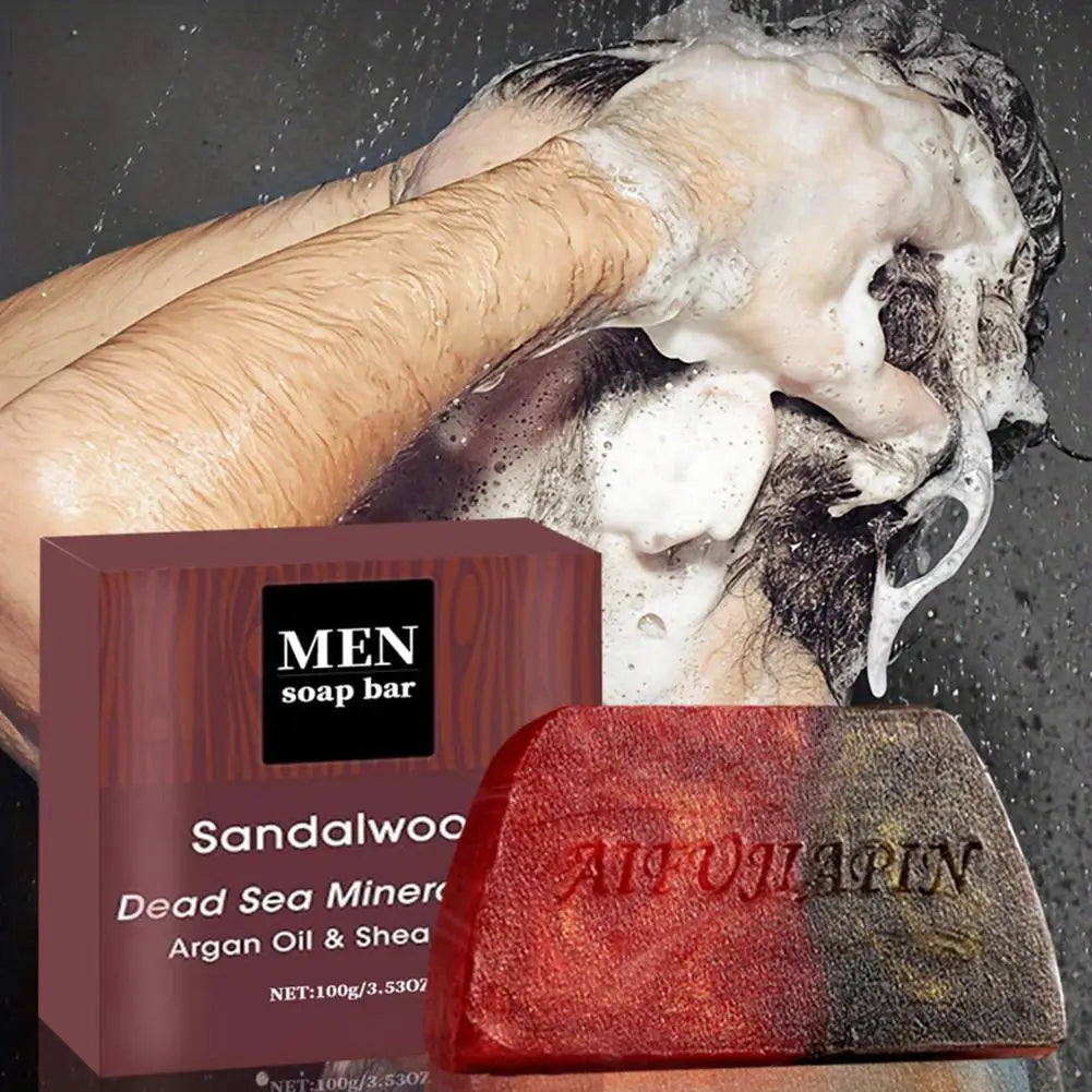 Sandalwood Men'S Soap 100g , Deeply Cleanses The Body, Moisturizes The Face, And Is Gentle And Shiny
