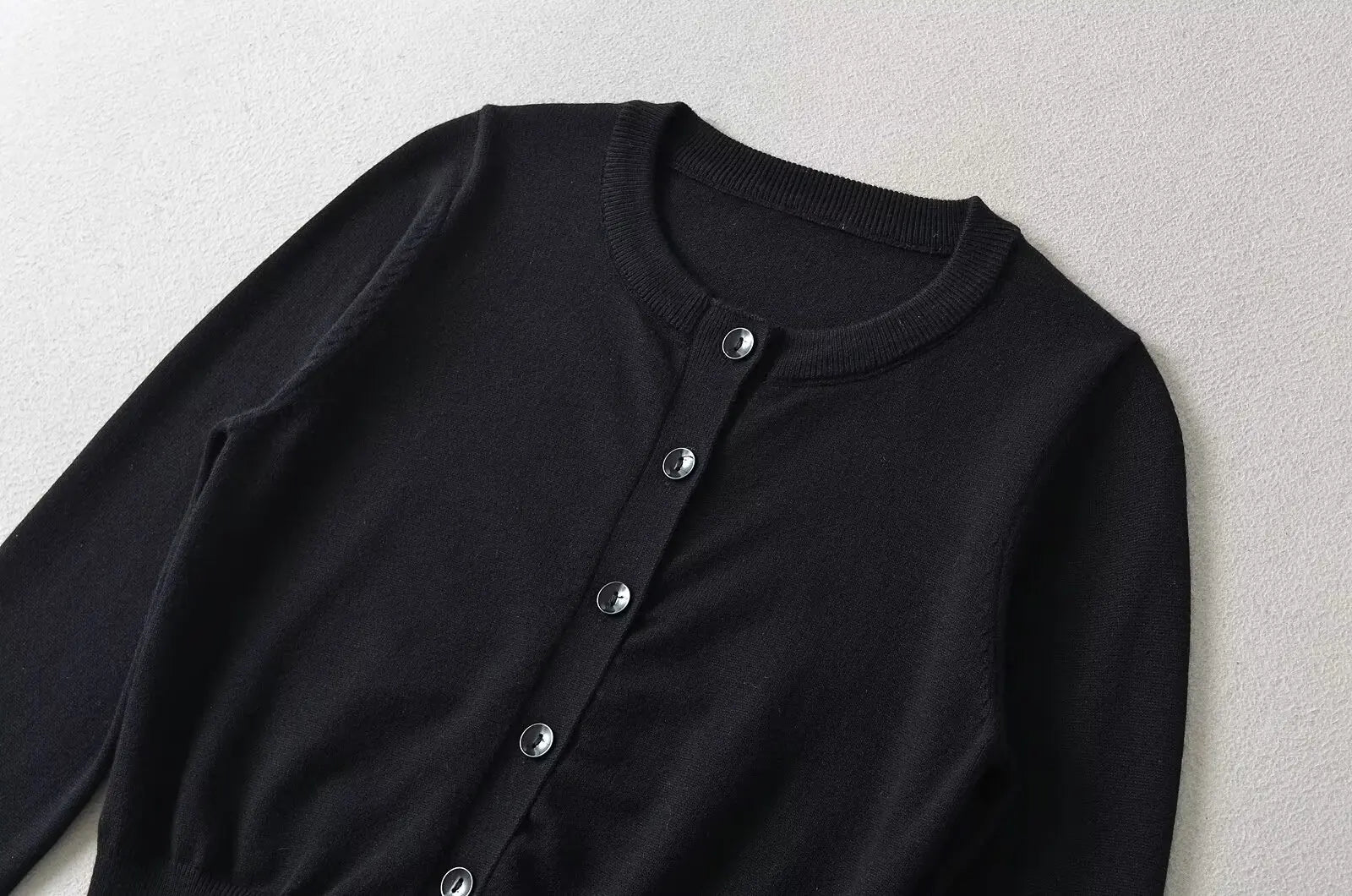 Retro Button Through Pointelle Knit Cardigan