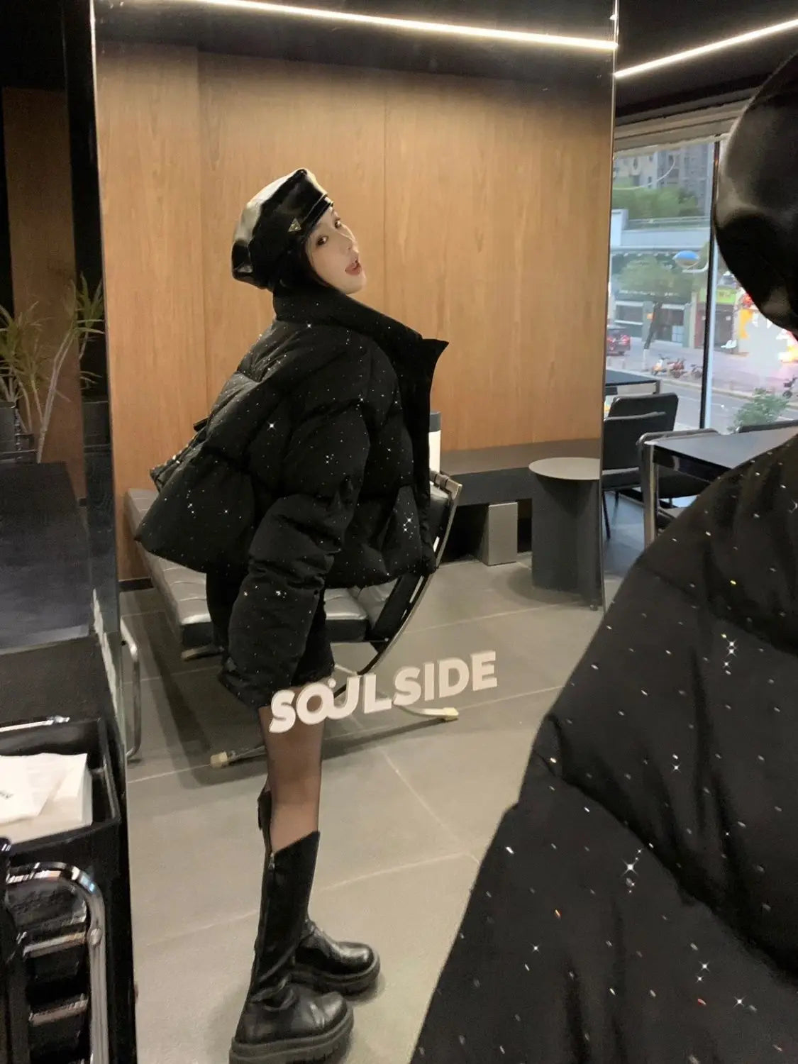 Women Autumn Winter Elegant Puffer Jacket Coats Chic Short Zipper Parkas Coat Korean Fashion Stand Collar Jacket Solid Outerwear