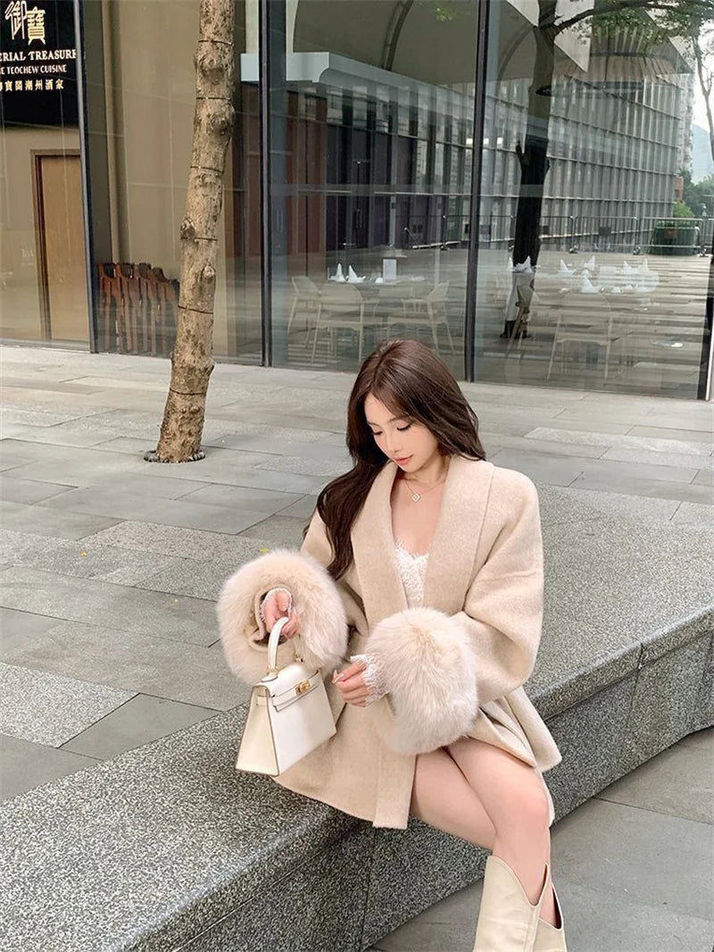 Thin Strap Woolen Jacket