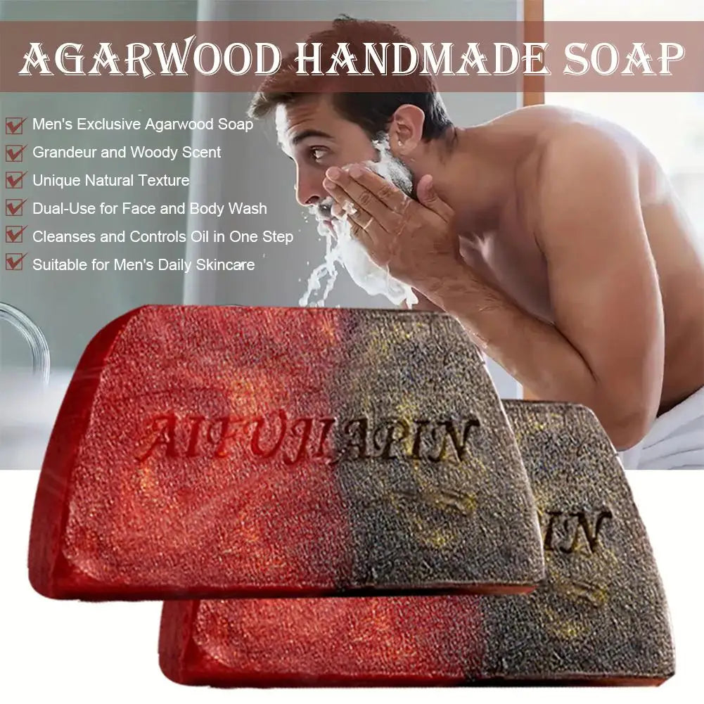Sandalwood Men'S Soap 100g , Deeply Cleanses The Body, Moisturizes The Face, And Is Gentle And Shiny