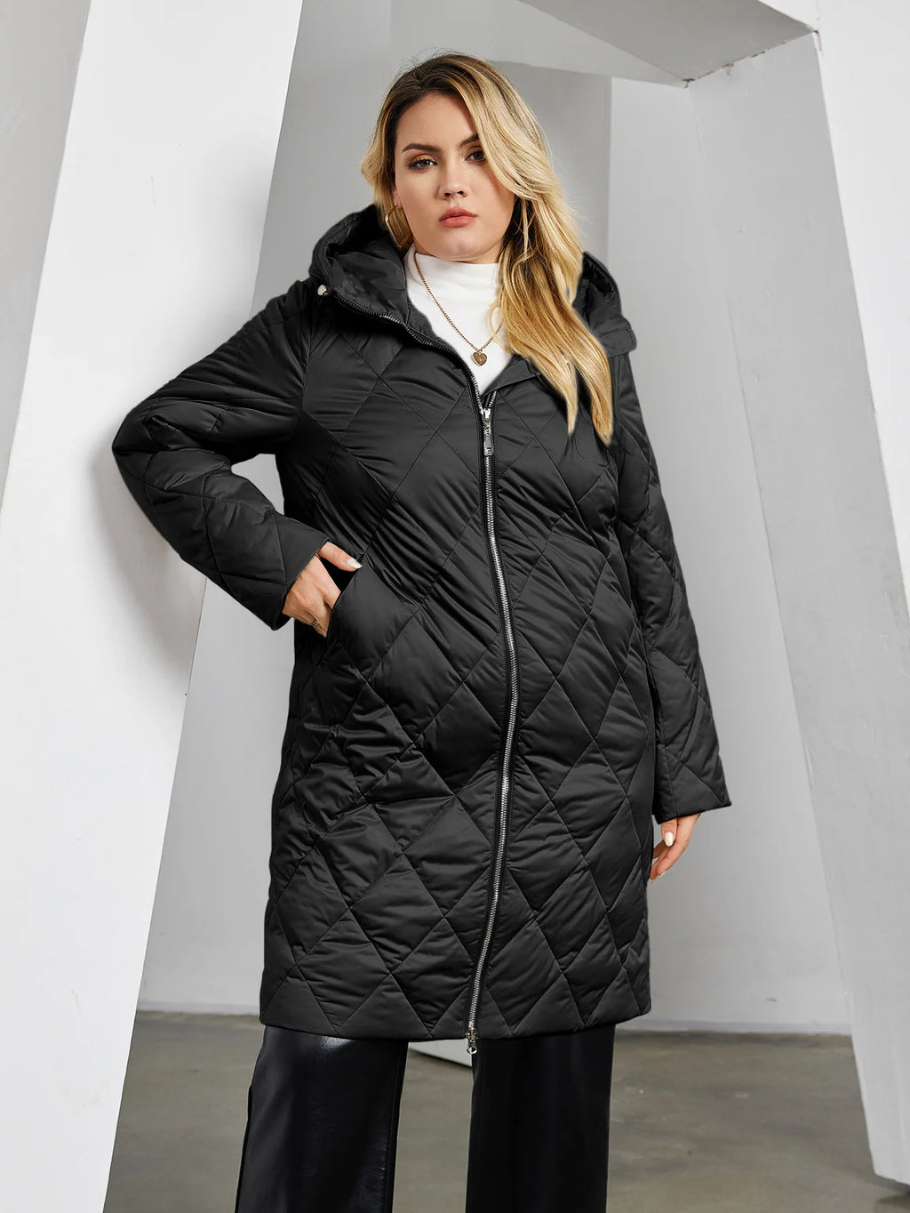 Astrid Women's Winter Jacket 2023 Plus Size Women Parka Long Thick Bio Down Jackets Hooded Diamond Quilted Coat Female Clothing