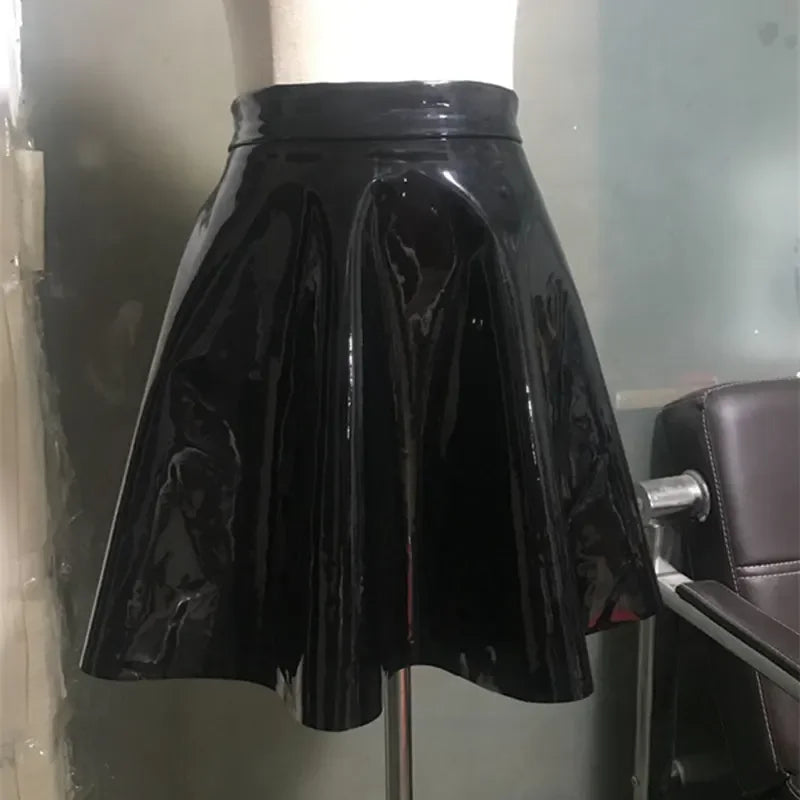 PU Leather Pleated Skirt