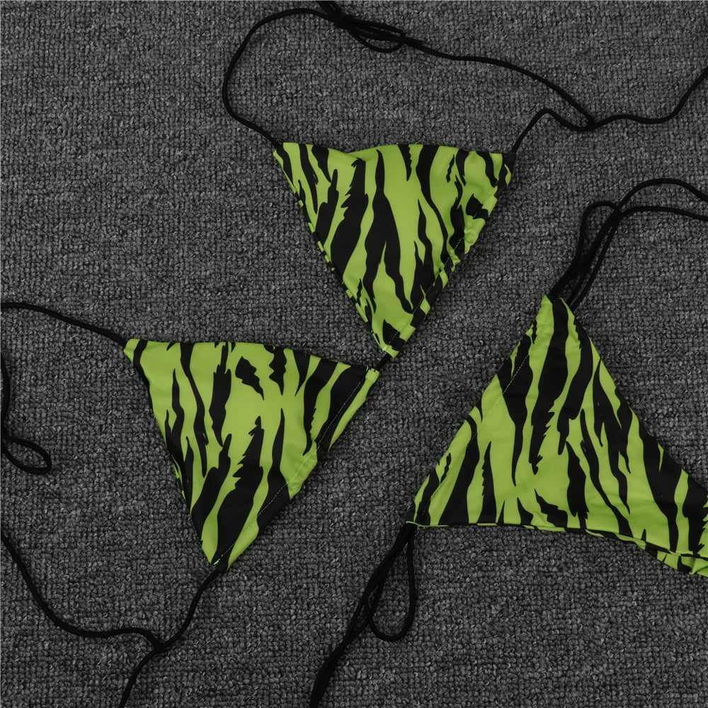 Tiger Triangle String Bikini