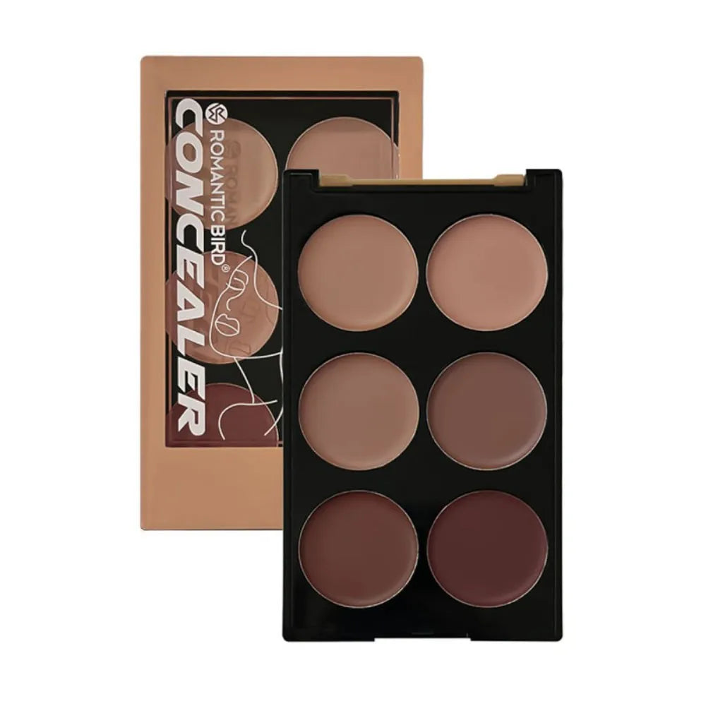6-Color Waterproof Concealer, Matte High Coverage, Oil Control, Acne Scar And Black Circle Cosmetics Foundation